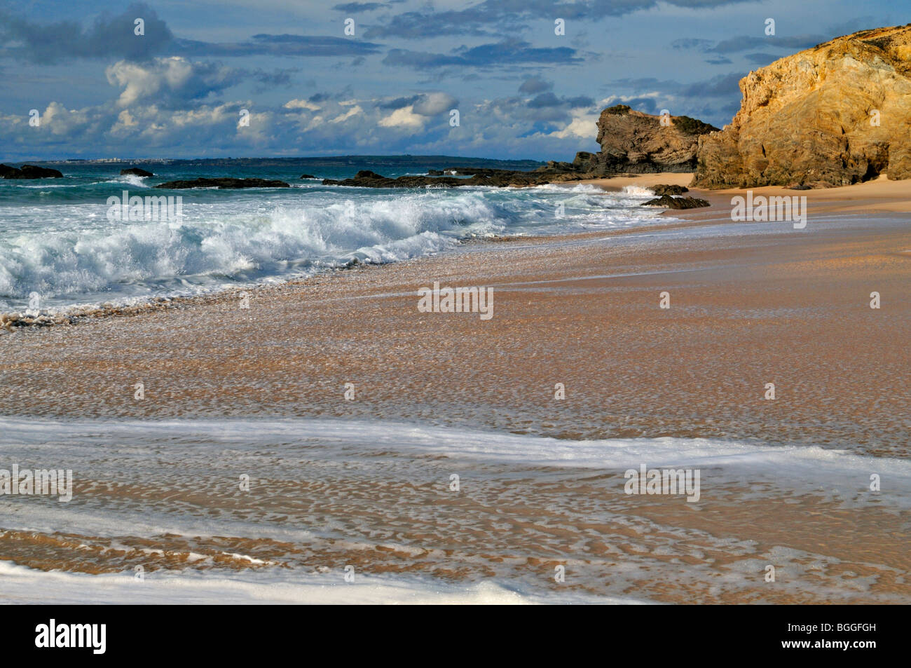 Portugal, Alentejo: Praia Grande Porto Covo Stockfoto