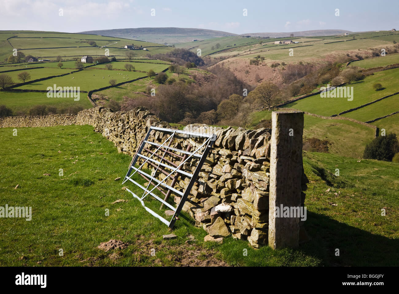 Oberen Dove Valley in der Nähe von Hollinsclough, Peak District. Stockfoto