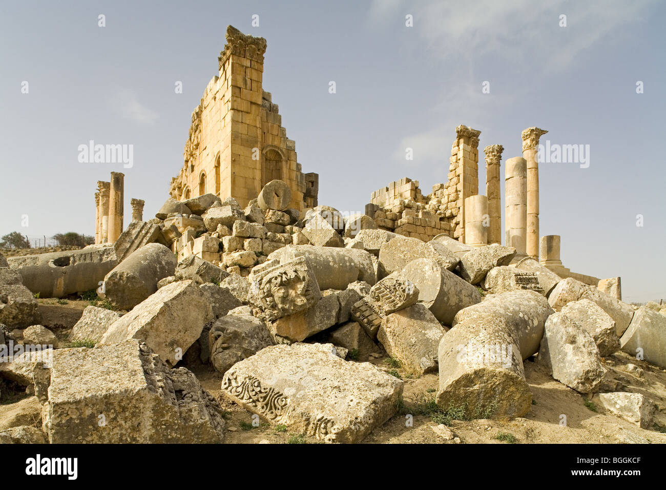 Ruinen des Zeus-Tempels, Gerasa, Jordanien Stockfoto