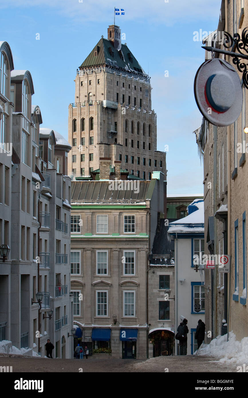 Der Gebäude-Preis Gebäude in Quebec City. Preis Gebäude, gebaut im Jahre 1929, ist erste Wolkenkratzer Québec Stadt Stockfoto