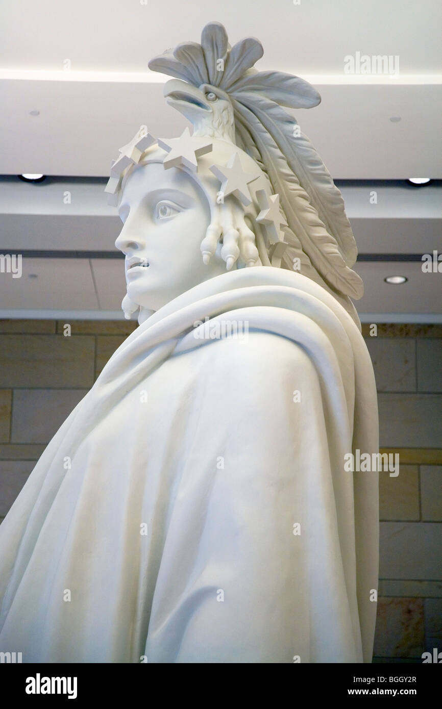 Profil von Statue der Freiheit auf dem US Capitol Visitors Center, Washington, D.C. Stockfoto