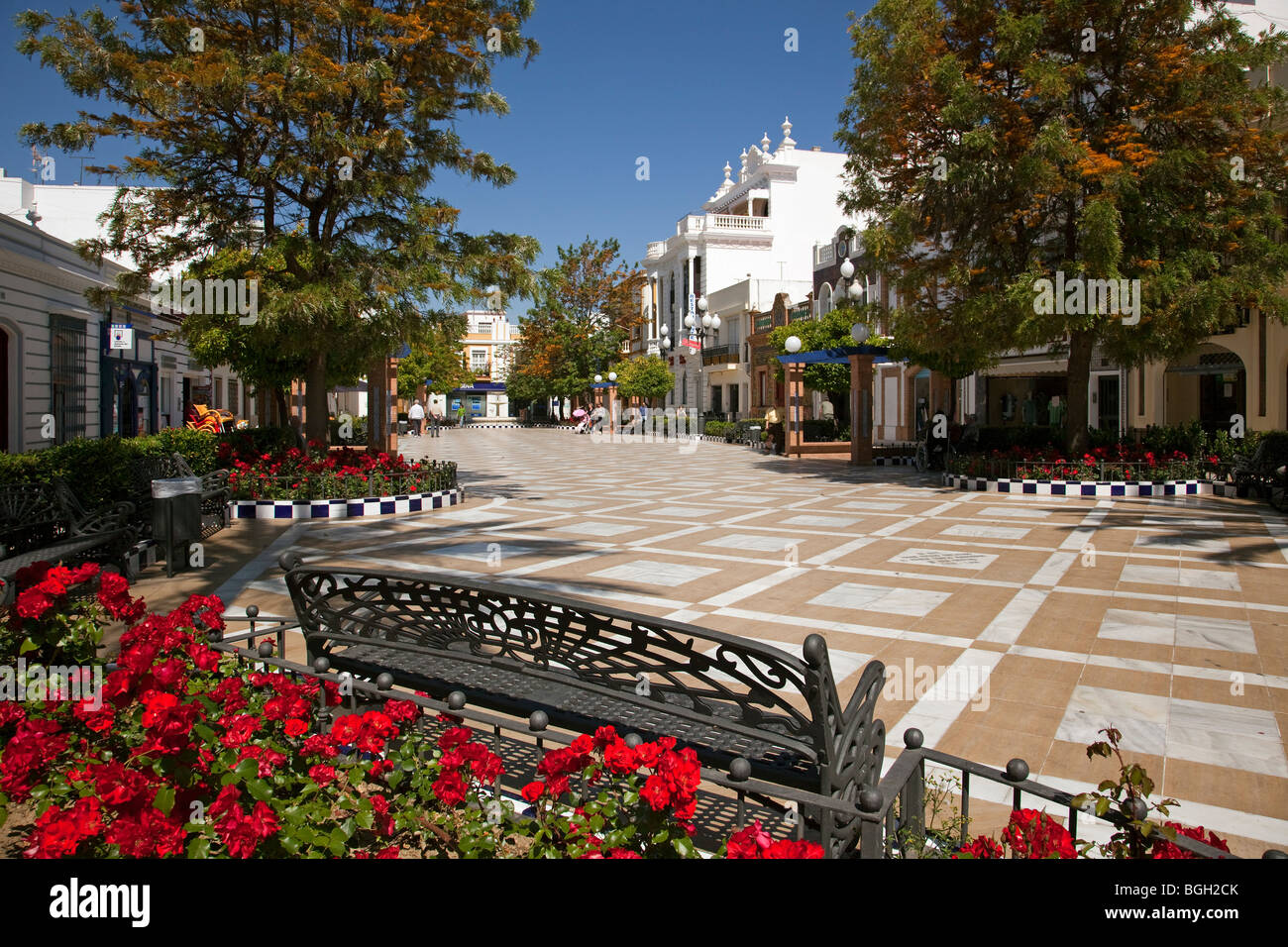 Plaza de Las Flores de Isla Cristina, Huelva, Andalucía, España Plaza de Las Flores in Isla Cristina, Huelva, Andalusien, Spanien Stockfoto