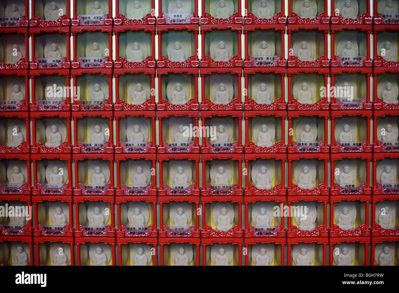 Der Tempel der 10.000 Buddhas in Singapur Stockfoto