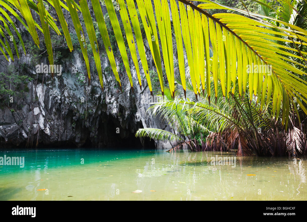 Eingang zum Underground River; Sabang; Palawan; Philippinen. Stockfoto