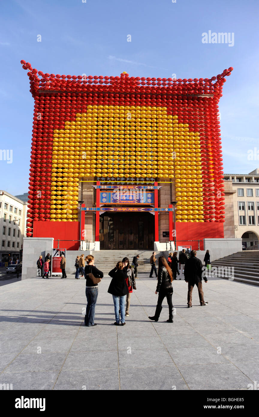 Himmlische Laternen von Gu Wenda, chinesin, China Teehaus, Mont des Arts, Brüssel, Belgien Stockfoto