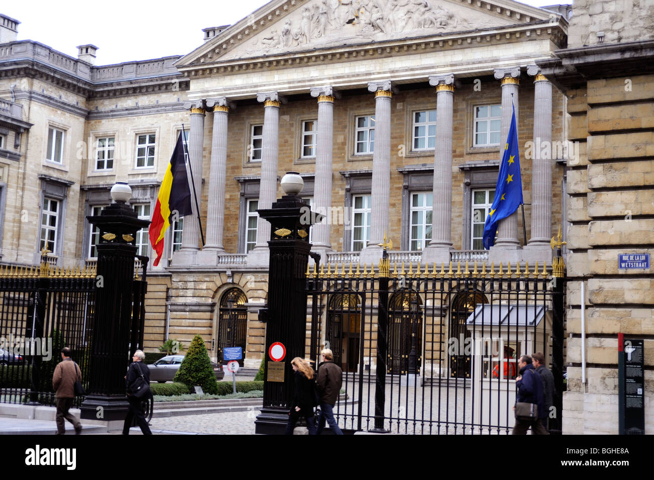 Palast der Nation, Parlement, rue De La Loi, Brüssel, Belgien Stockfoto