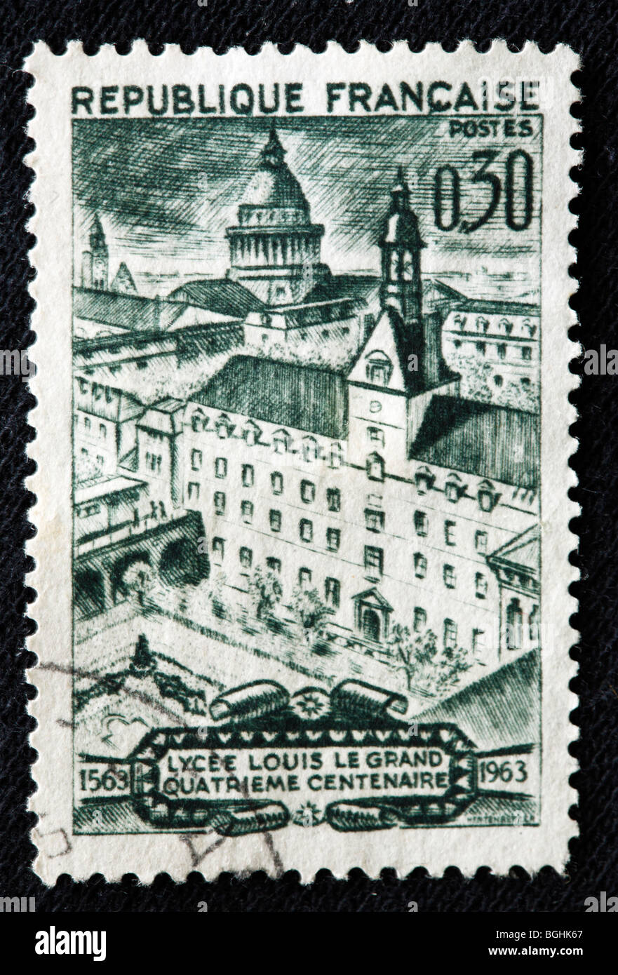 LycГ © e Louis-le-Grand (LLG), Paris, Porto Stempel, Frankreich, 1963 Stockfoto