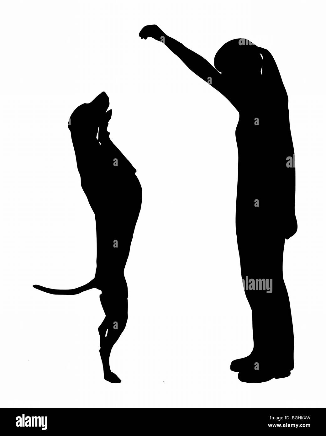 Hund Ausbildung (Gehorsam): Befehl: oben Stockfoto