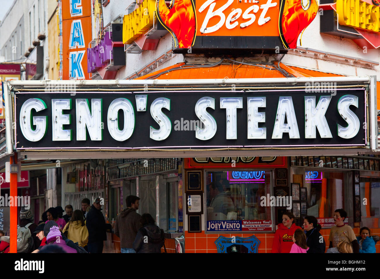 Geno Philly Cheesesteak Sandwich Shop in Philadelphia, Pennsylvania Stockfoto