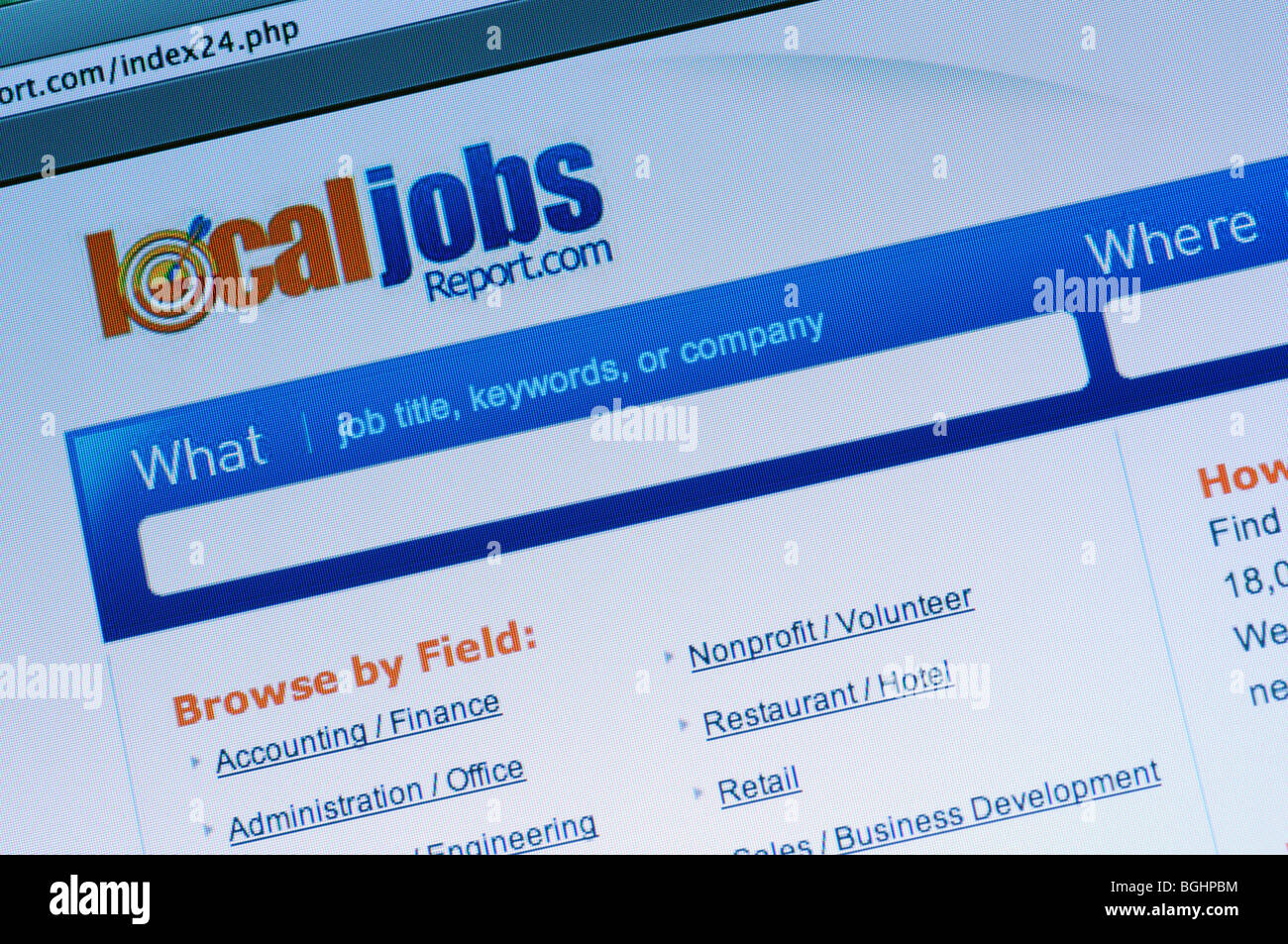 LocalJobs.com Webseite Stockfoto