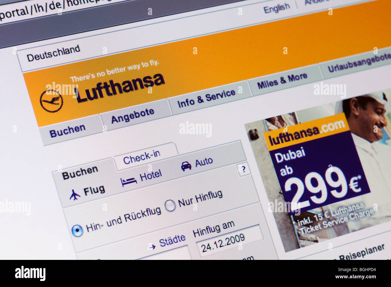 Website von Lufthansa airlines Stockfoto