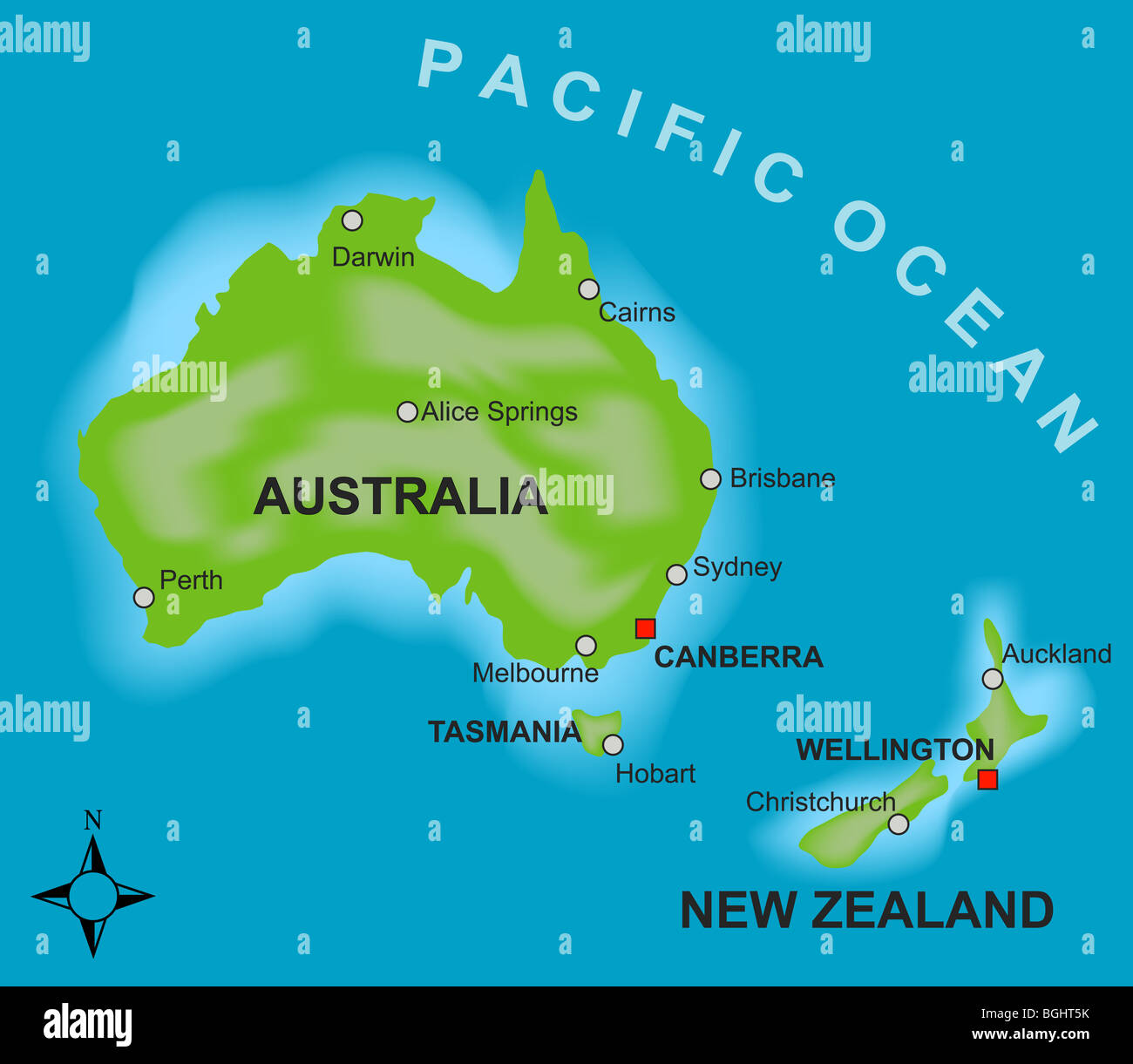 Neuseeland Australien Karte Stockfotos und -bilder Kaufen - Alamy