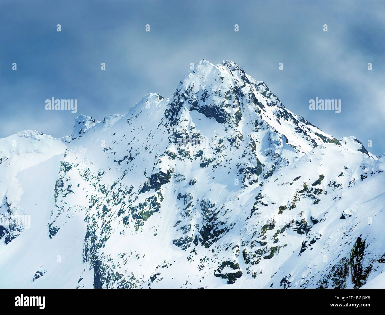 Winter-Schuss von Kasprowy Wierch Gipfel, den höchsten Gipfel der polnischen Tatra-Gebirge Stockfoto