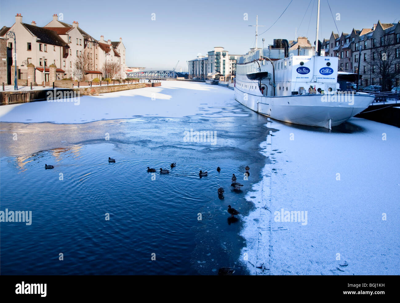 Ufer, Leith, zugefroren Stockfoto