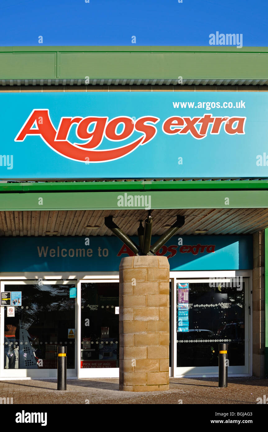 der Eingang zu einem Argos zusätzlichen Speicher Stockfoto