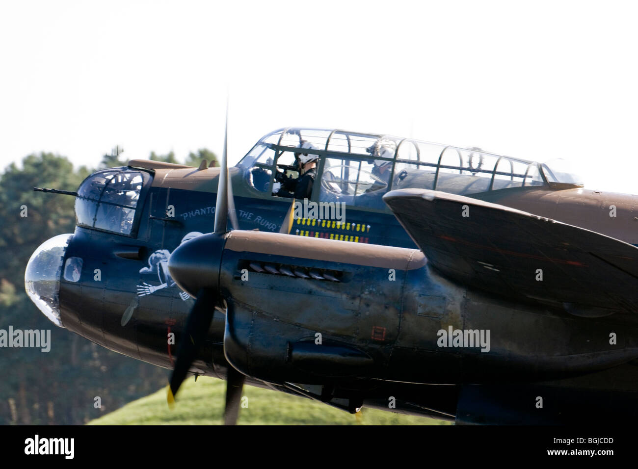 Battle of Britain Memorial Flight Lancaster auf RAF Leuchars Airshow 2009, Fife, Schottland Stockfoto