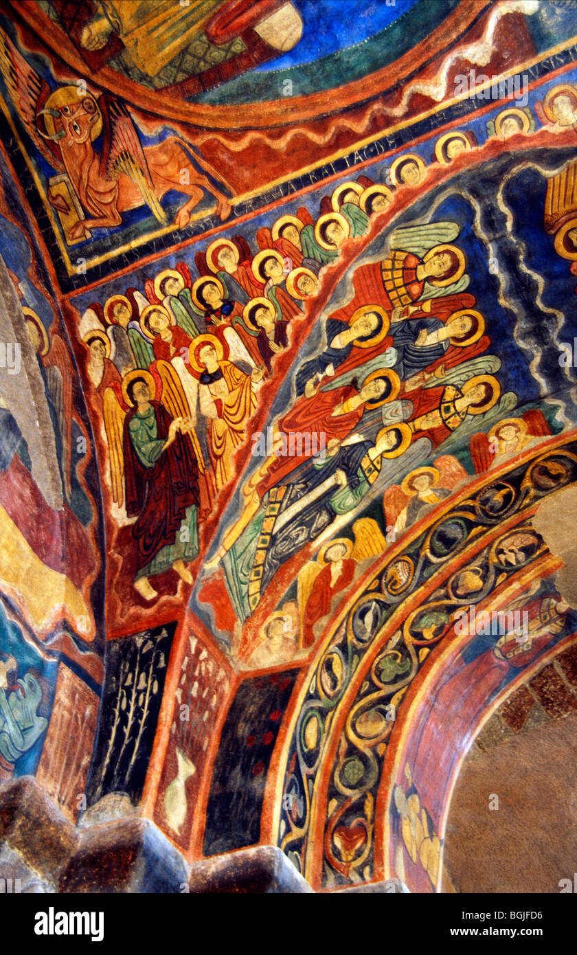 Fresko, romanische Kirche von St. Julien (12. Jahrhundert), Brioude, Auvergne, Frankreich Stockfoto