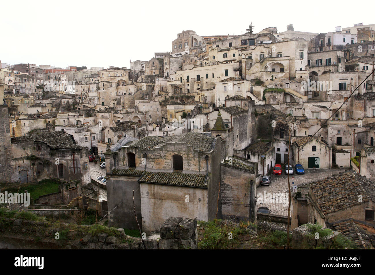 malerische Aussicht von Matera, antike Stadt in der Basilikata, Italien Stockfoto