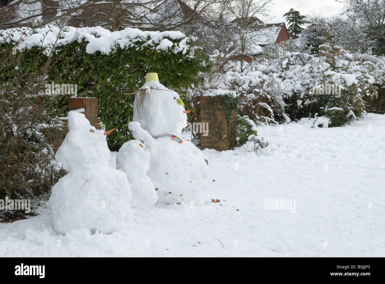 Schneemänner UK No People 2010 2010s HOMER SYKES Stockfoto