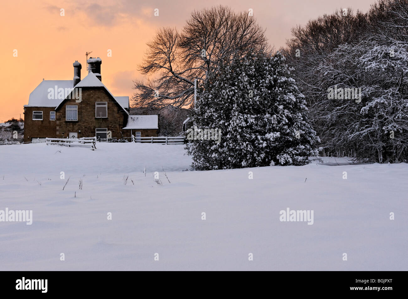 Englische Landschaft im winter Stockfoto