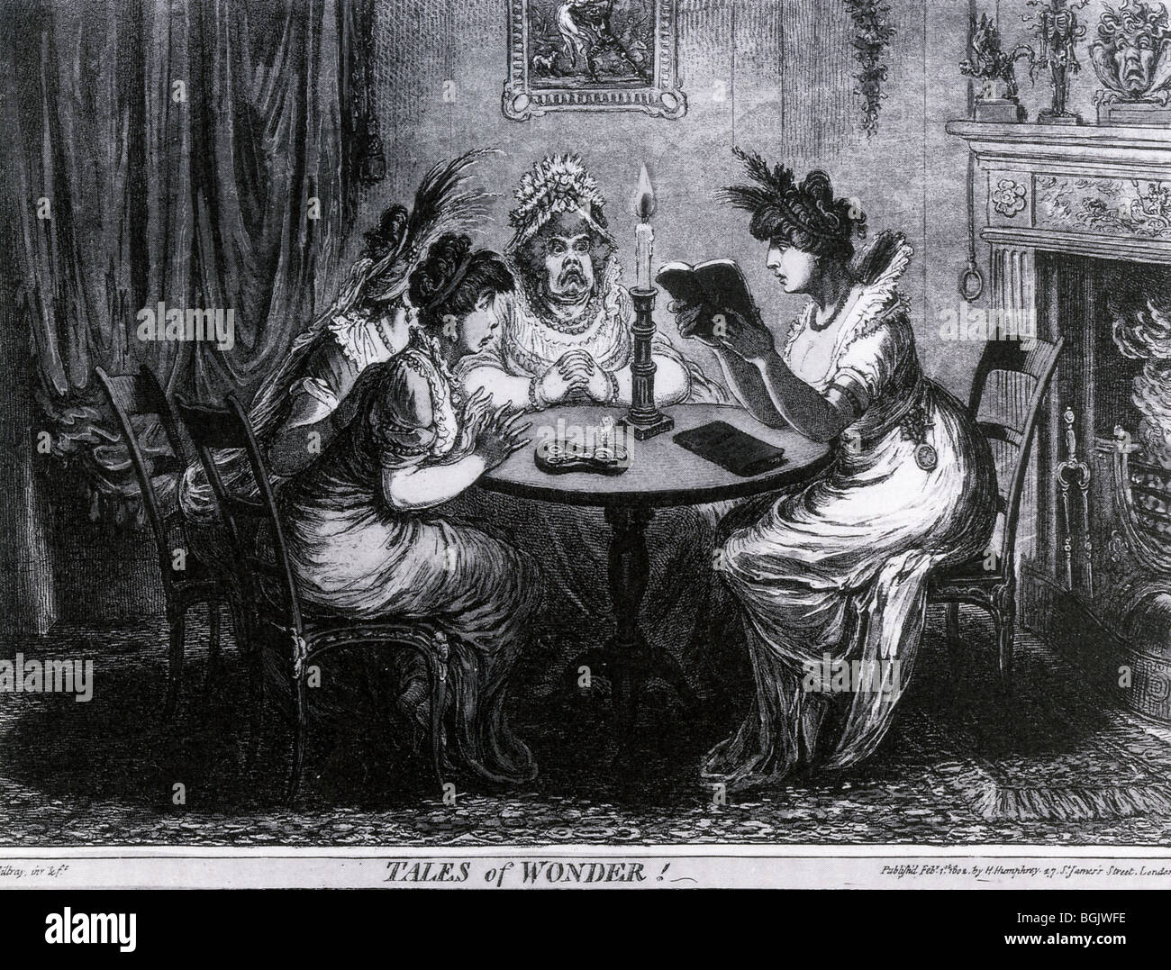 GOTHIC FICTION in siehe genossen in einem Zeichentrickfilm von Gillray - Beschreibung unten für details Stockfoto