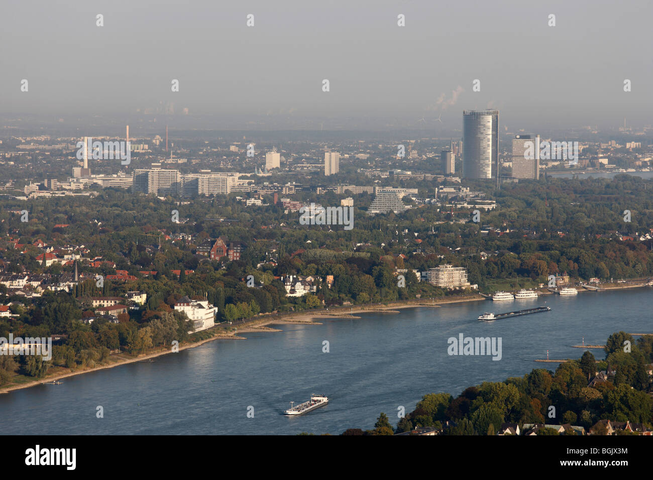 Königswinter, Blick Vom Drachenfels, Blick Auf Den Rhein Nach Bonn Stockfoto