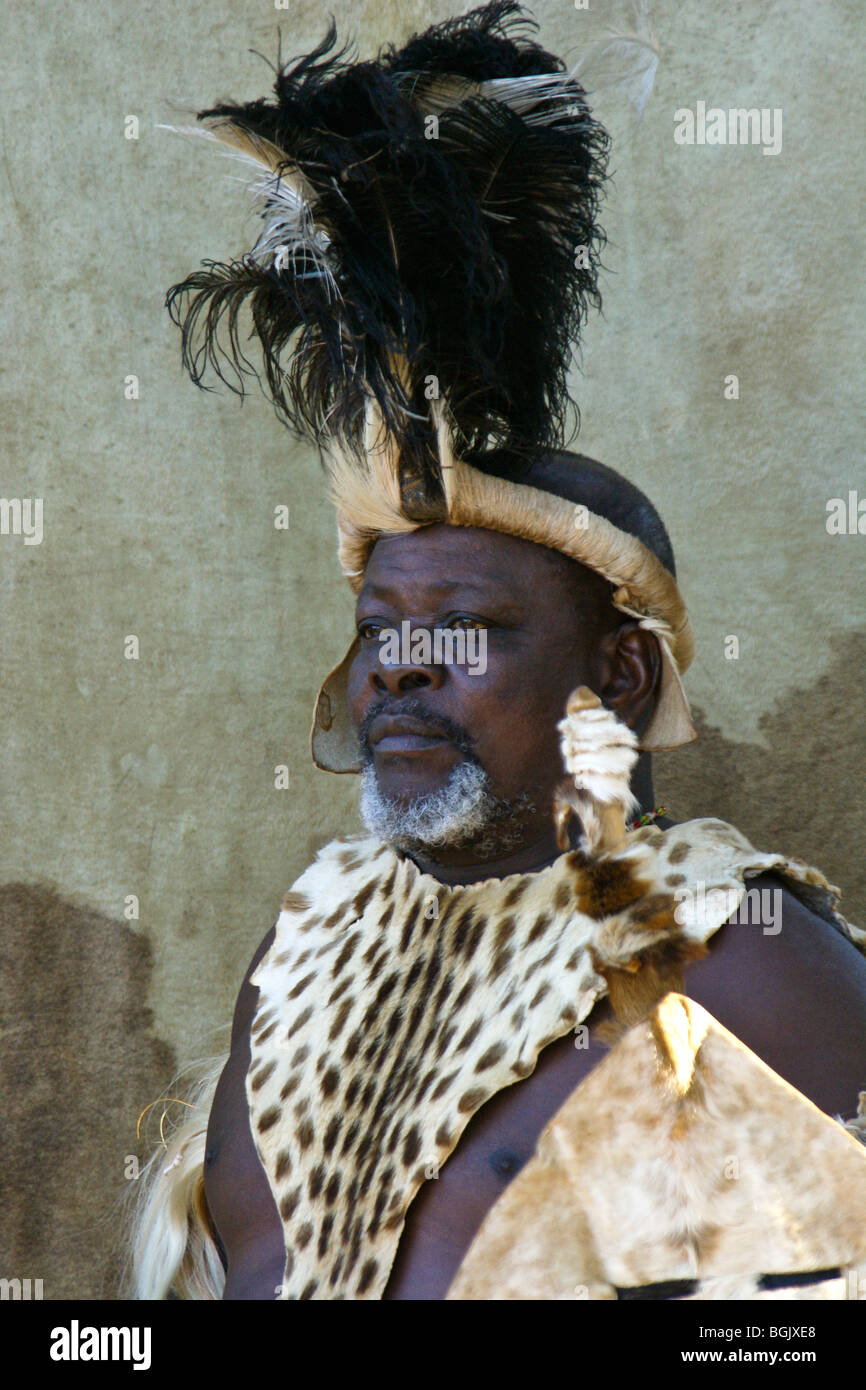 ZuluHäuptling, Shakaland, Südafrika Stockfotografie Alamy