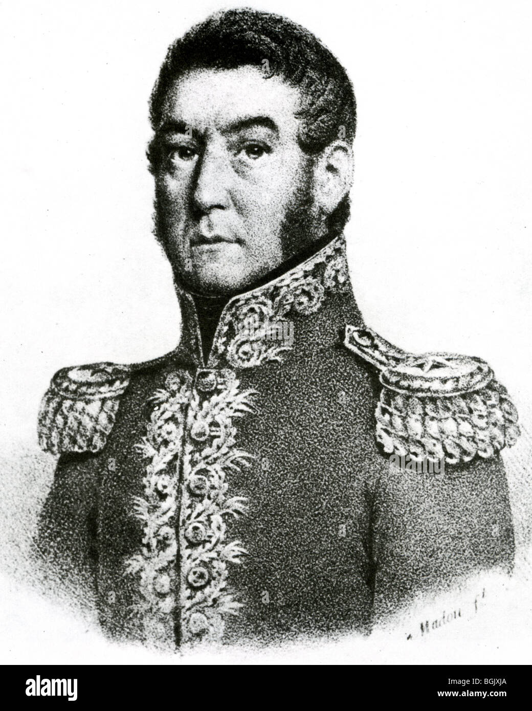 José de SAN Martín (1778 – 1850), die Chile und Peru von spanischer Herrschaft befreit Stockfoto
