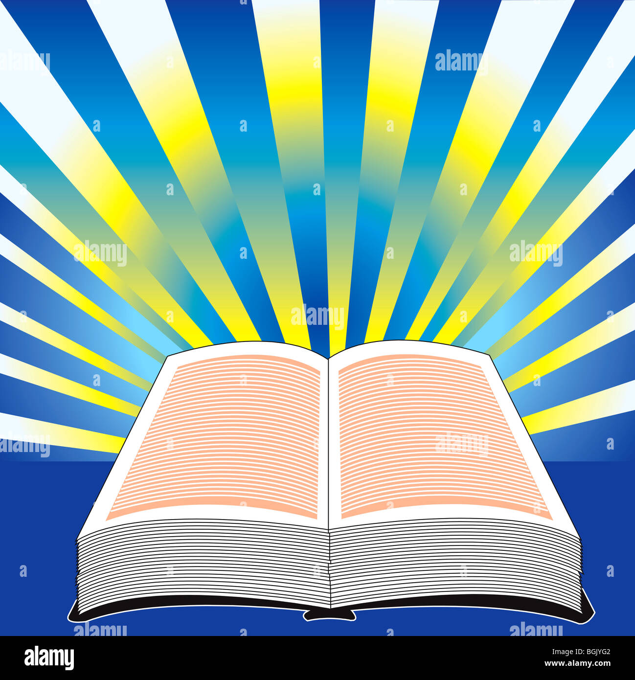 Heilige Bibel Vector Illustration der Bibel mit macht. Stockfoto