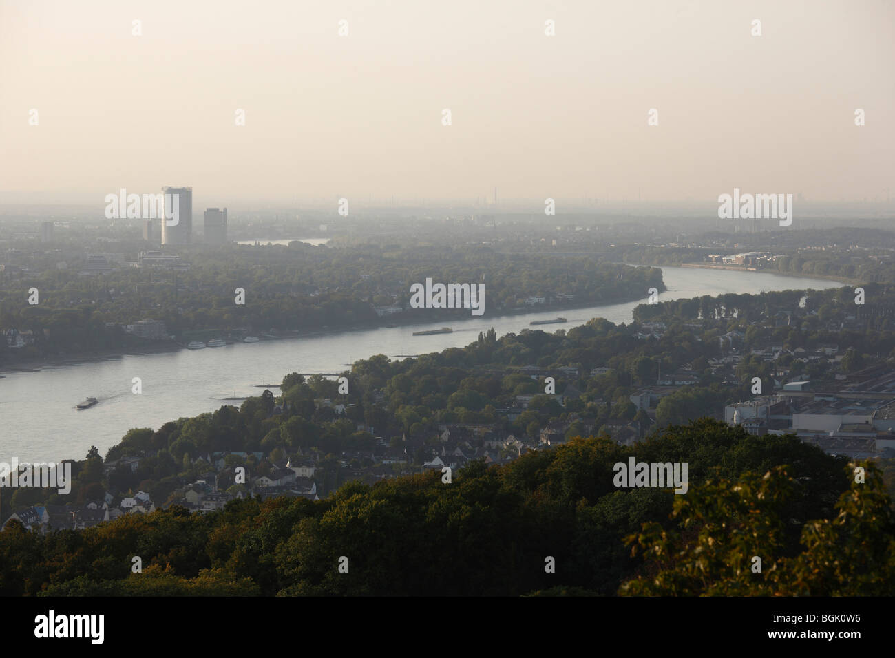 Königswinter, Blick Vom Drachenfels, Blick Auf Den Rhein Nach Bonn Stockfoto