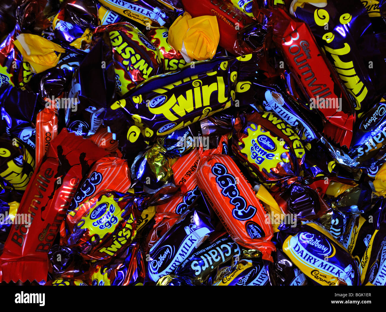 ein Close Up von Cadbury Helden Pralinen Stockfoto