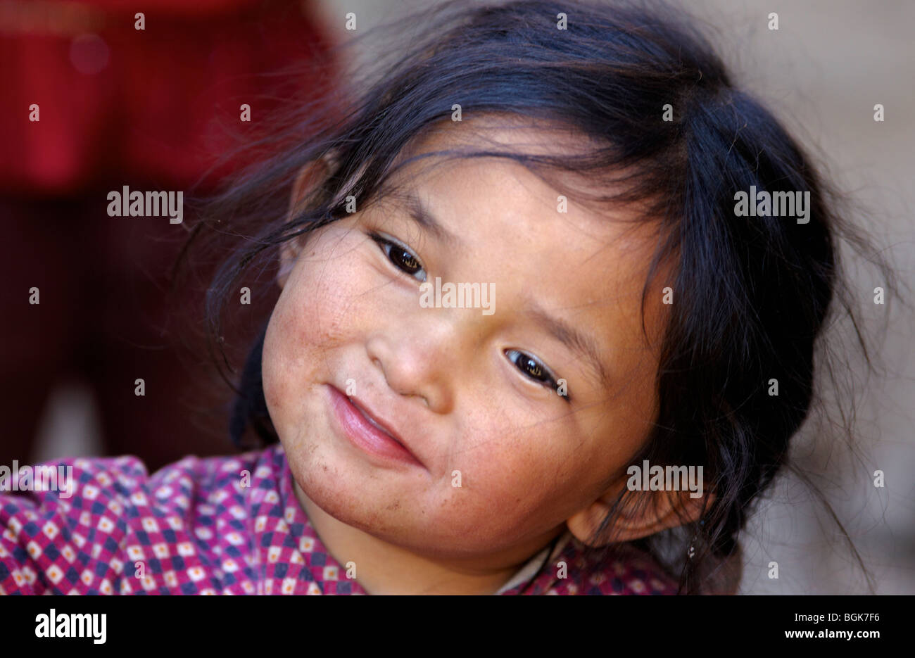 Nepalesische Mädchen Khumbu Region Himalaya Nepal Asien Stockfoto