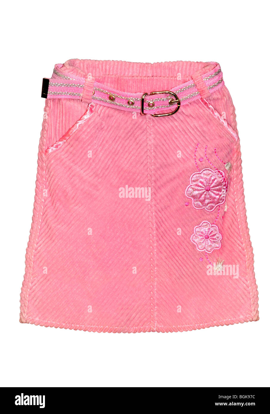 Kinder Kleidung rosa Rock isoliert auf weißem Hintergrund Stockfoto