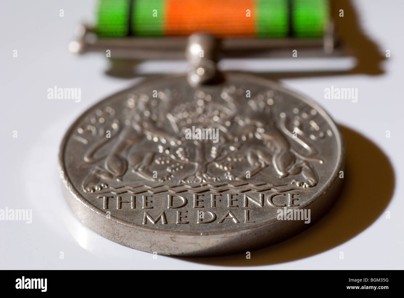 Die Defense Medal von 1939 - 1945 zweiten Weltkrieges Stockfoto