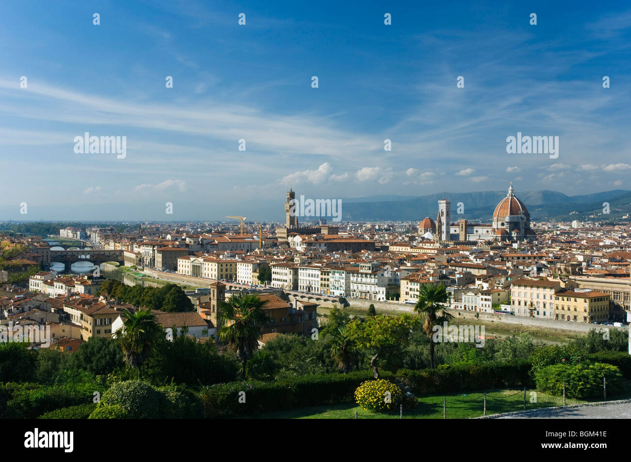 Panoramablick über die Stadt, Dom, Florenz, Toskana, Italien, Europa Stockfoto