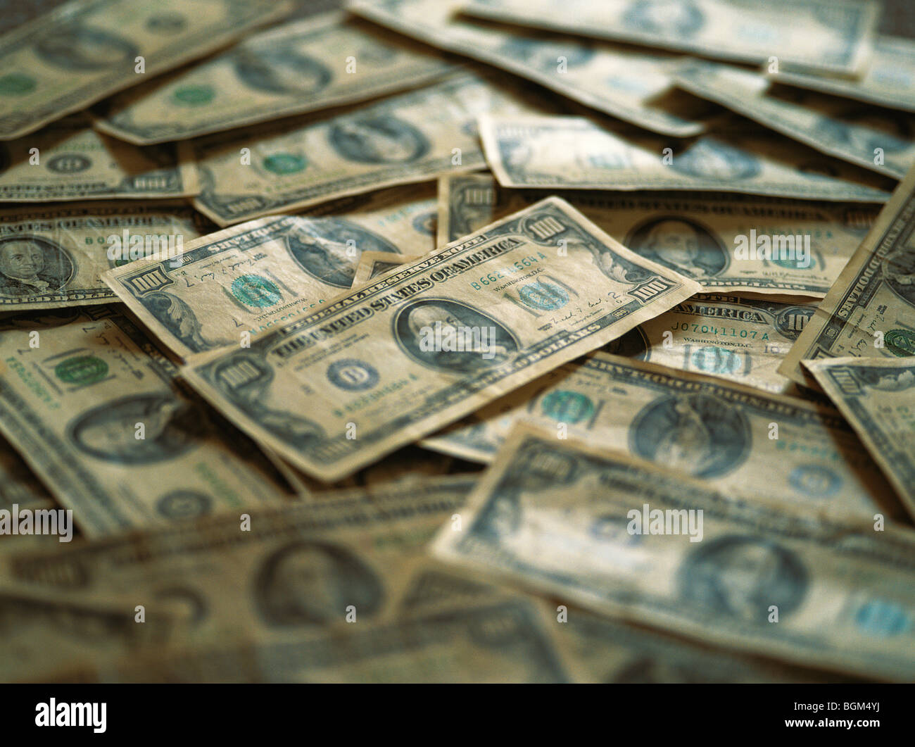 Stapel der amerikanischen Währung Stockfoto