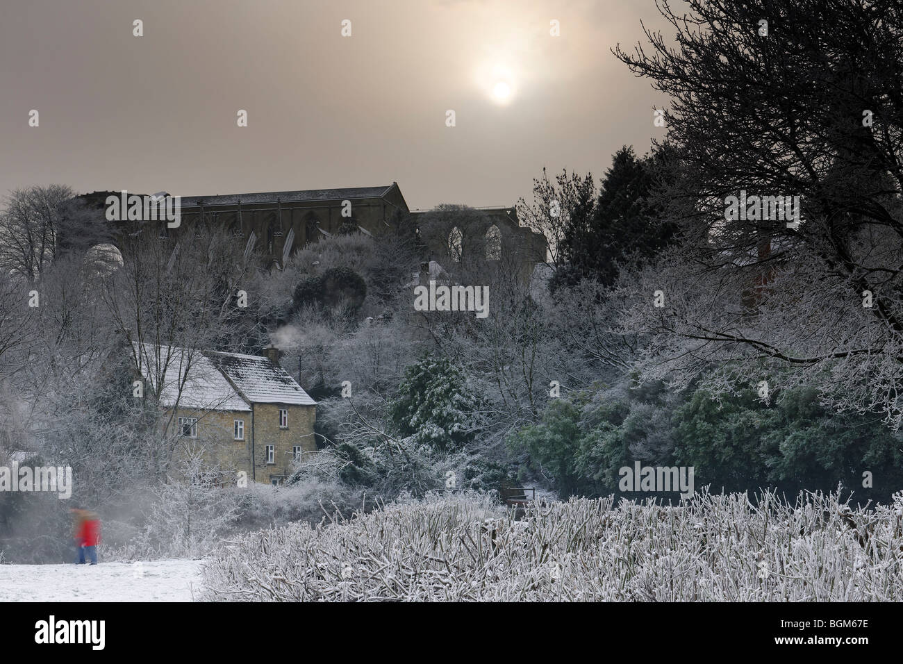 Malmesbury Winterlandschaft Stockfoto