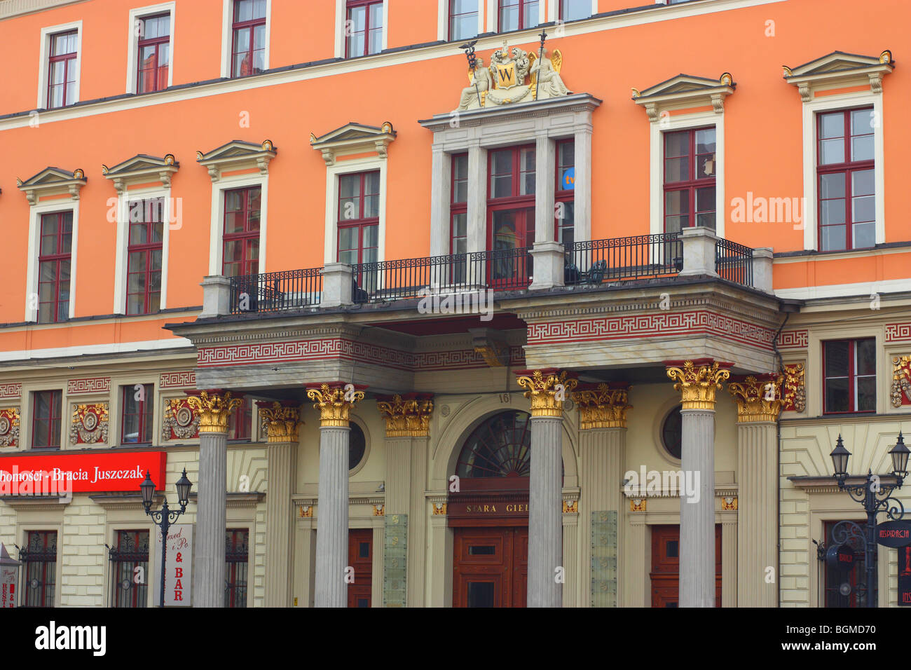 Breslau alte Markt bunten Fassaden der historischen Bürgerhäuser Stockfoto
