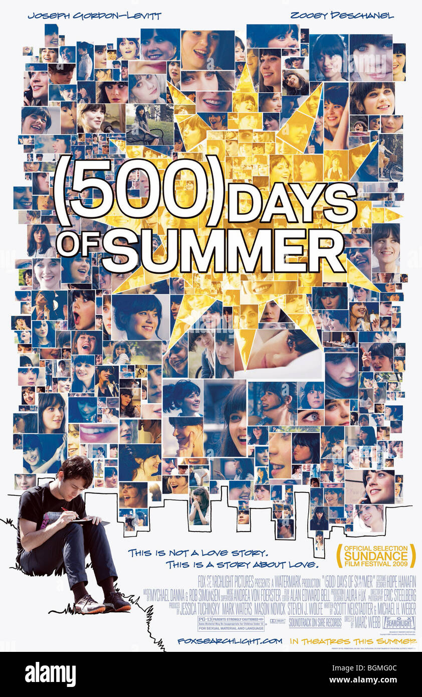 (500) Tage des Sommers Jahr: 2009 Direktor: Marc Webb Joseph Gordon-Levitt Filmplakat (USA) Stockfoto