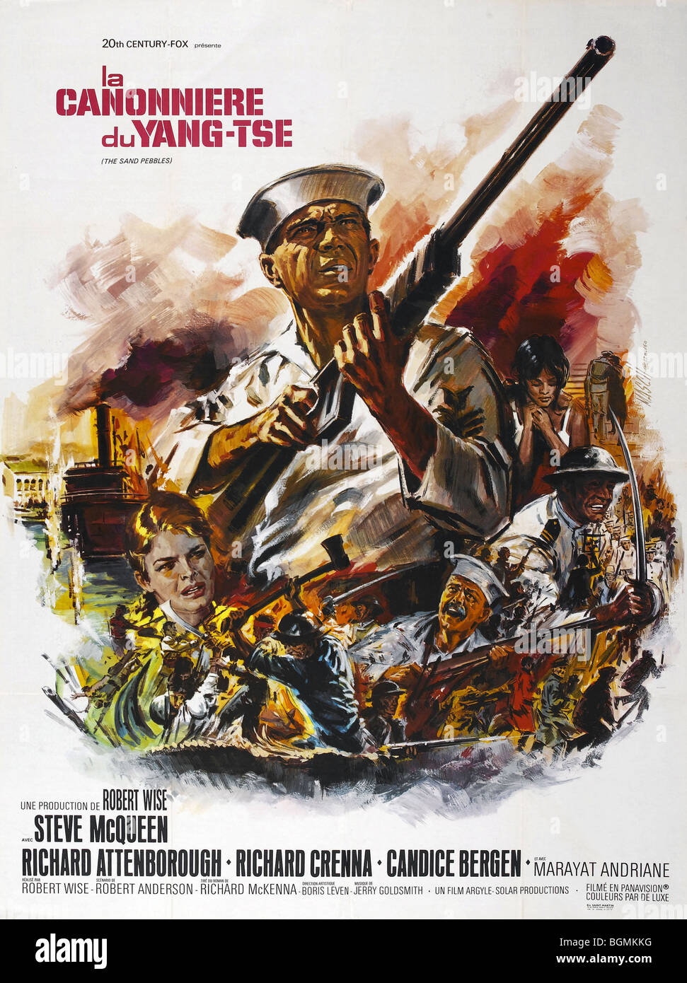 Der Sand Kieselsteine Jahr: 1966-Regie: Robert Wise Steve McQueen Movie Poster (Fr) Stockfoto