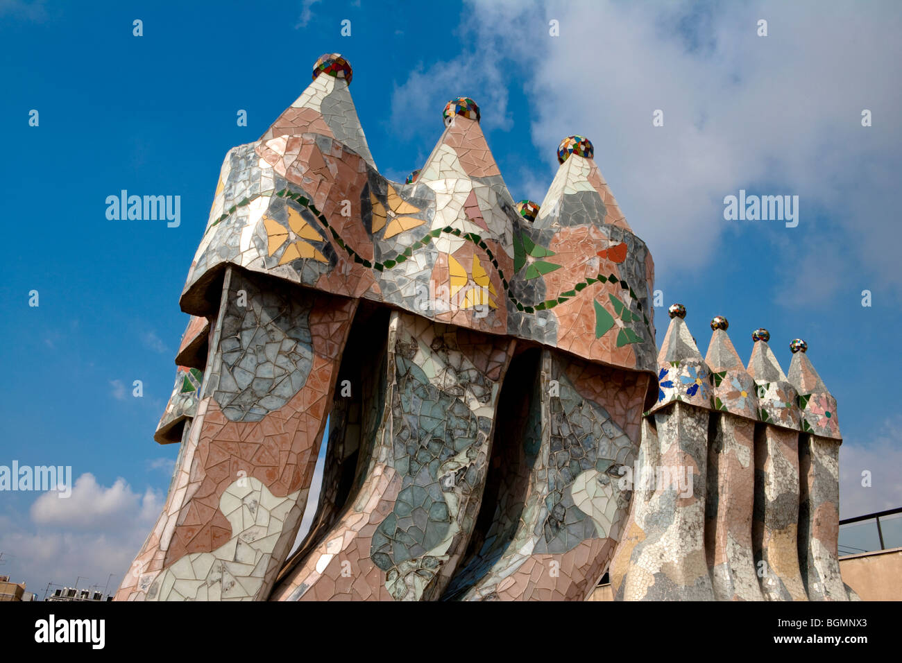 Barcelona - Spanisch-Art-Nouveau-Bewegung - Modernisme - Casa Batllo - Gaudi - Stadtteil Eixample Stockfoto