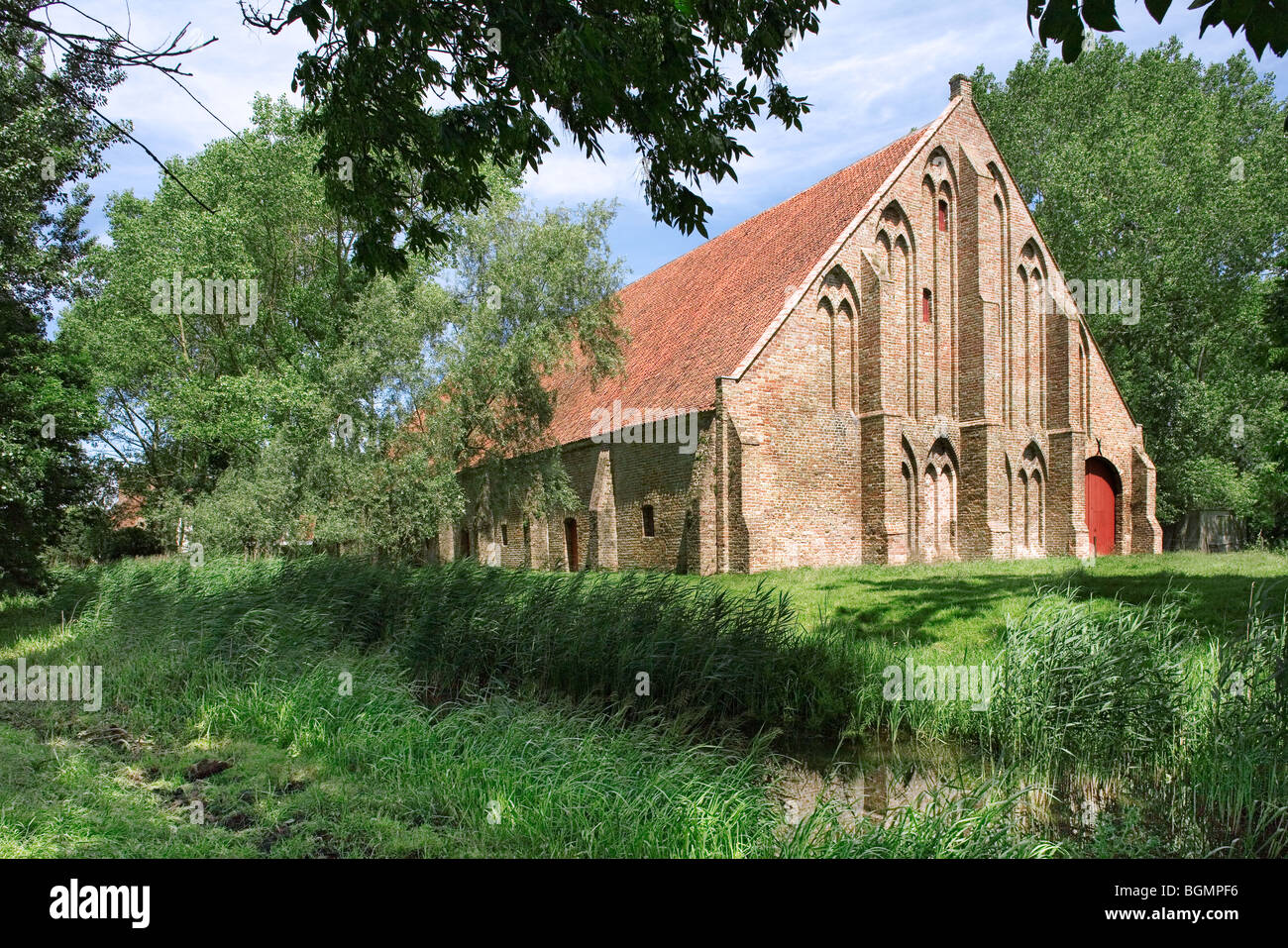 Ter Doest Scheune der Zisterzienser Abtei Farm, Lissewege, Belgien Stockfoto