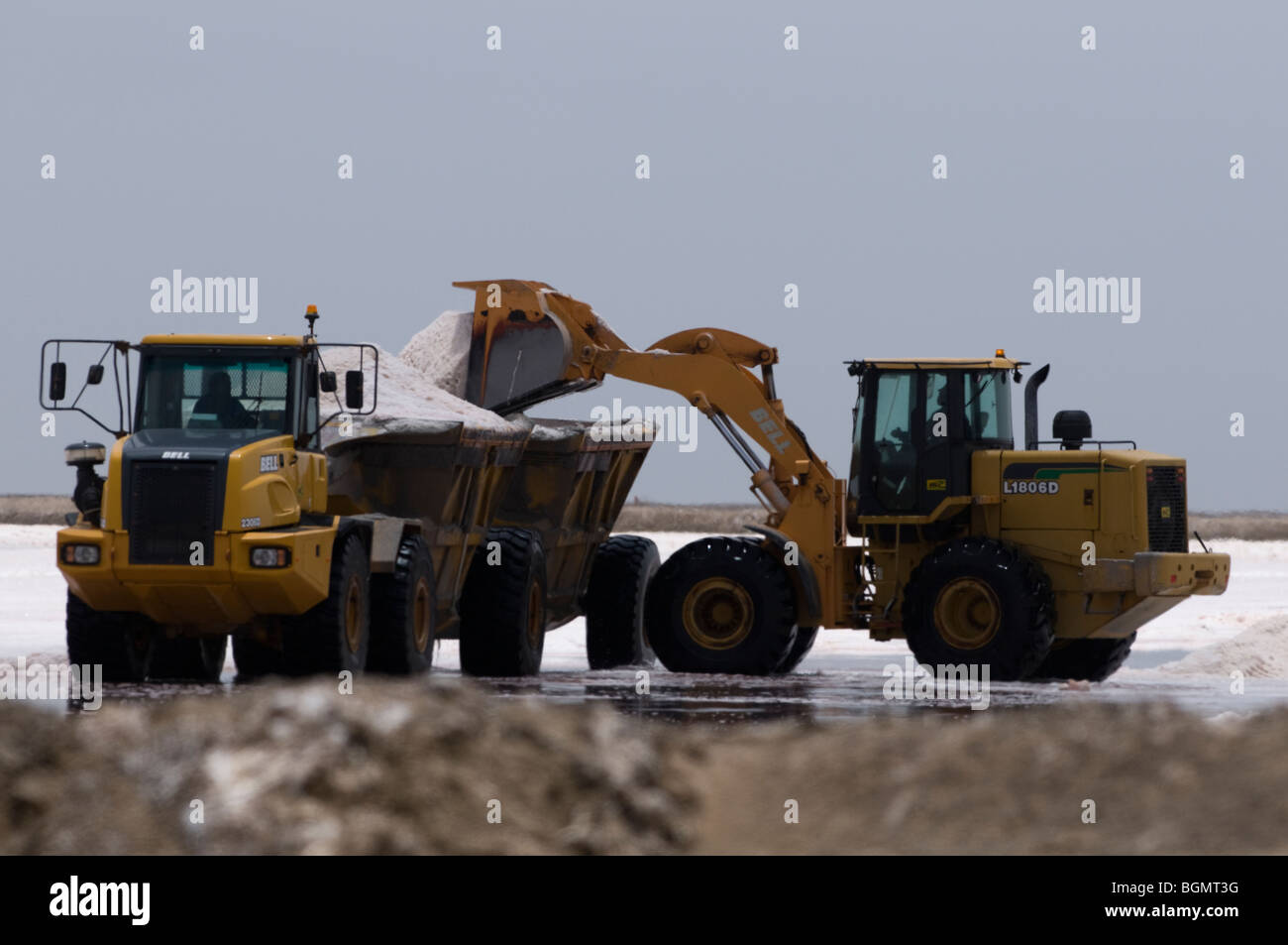 Salinen, Walvis Bay, Namibia. Stockfoto