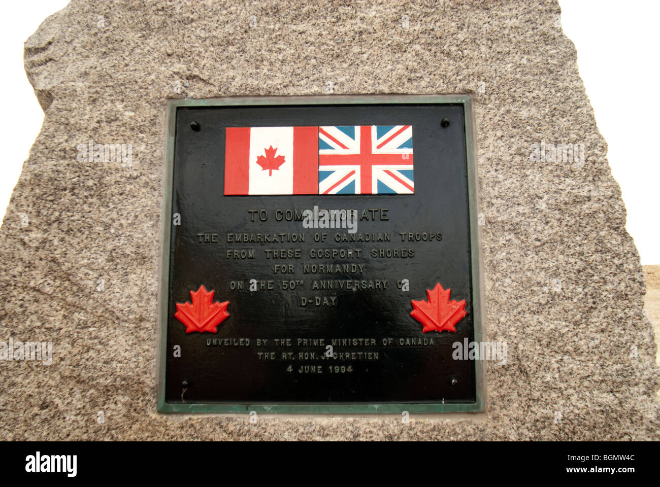 D Tag Memorial gosport Stockfoto