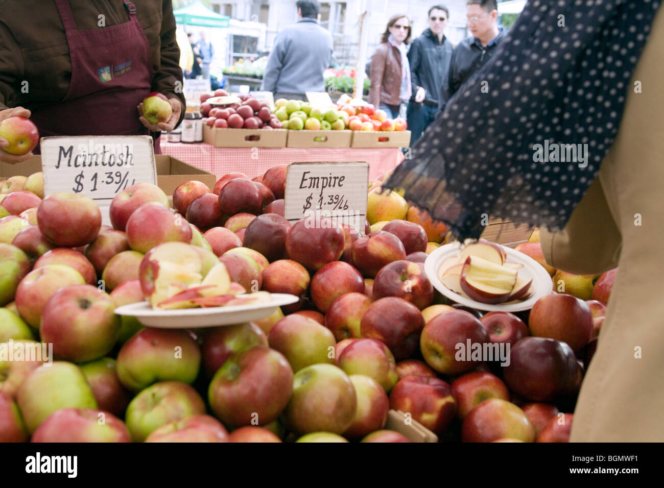 Bauern Markt Obst und Gemüse auf Verkauf in Union Square Park, New York. Stockfoto