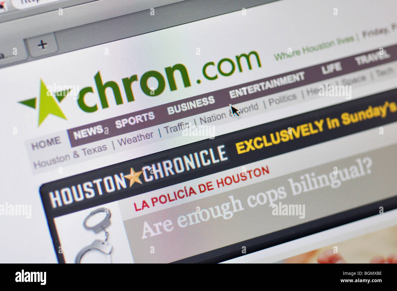 Houston Chronicle Webseite Stockfoto
