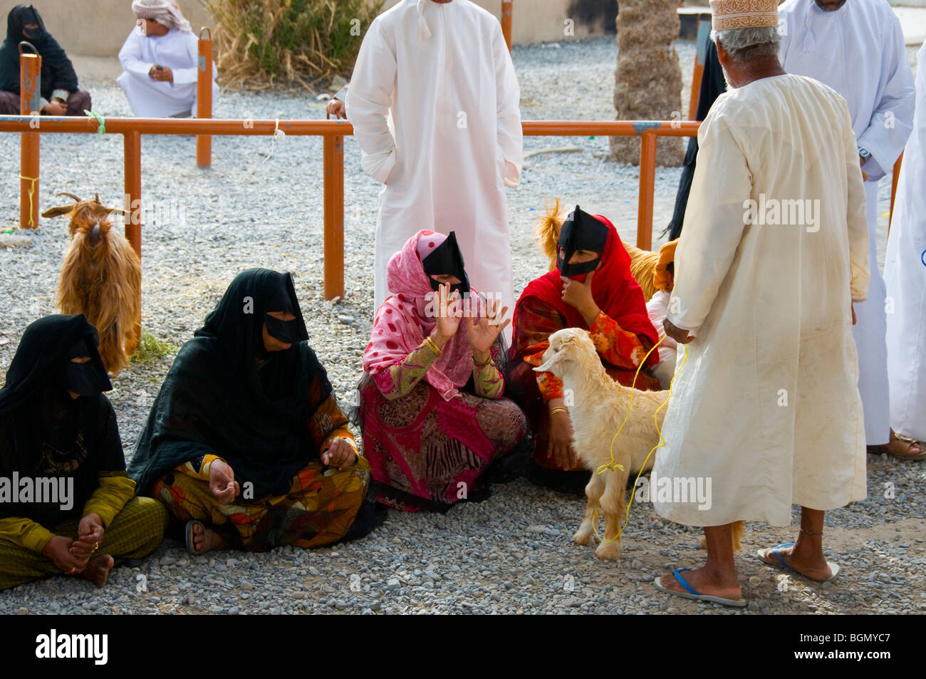 Die Ziege Markt Nizwa Sultanat von Oman Stockfoto