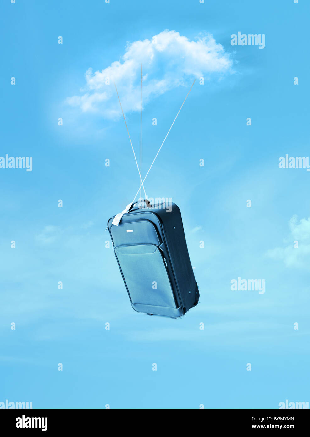 fliegende Koffer Stockfoto