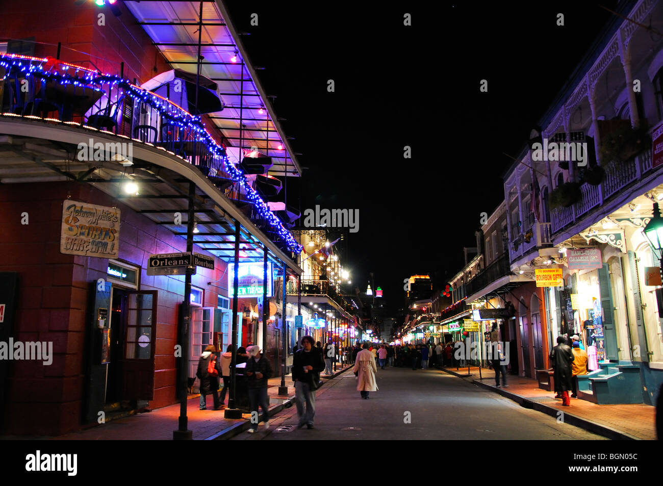 New Orleans (Louisiana, USA) nachts Stockfoto