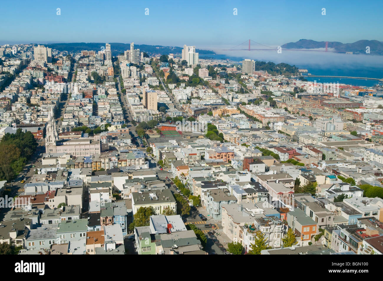 Überblick über die Stadt von San Francisco, CA Stockfoto
